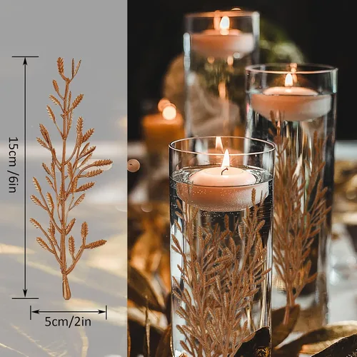Vista 4 de 36 piezas de flores artificiales para velas flotantes, flores con efecto flotante para relleno de jarrón, centros de mesa con relleno de jarrón