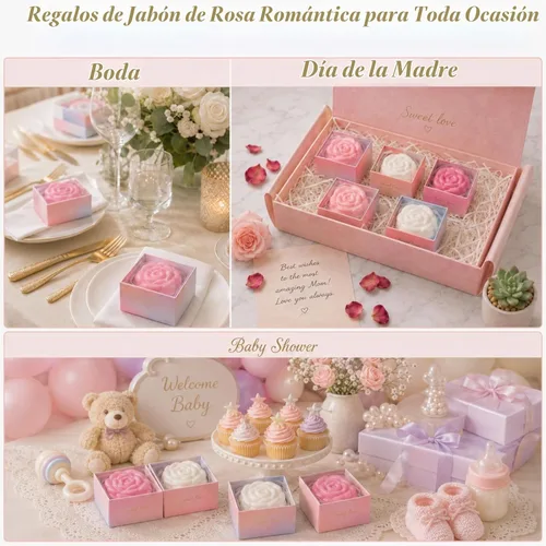 Vista 7 de Loopeer 24 piezas de jabón de flores de rosas para despedida de soltera