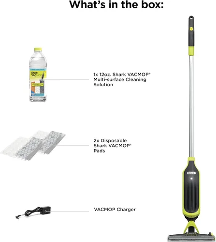 Vista 10 de Shark VACMOP - Trapeador de vacío inalámbrico para suelos duros, incluye 2 almohadillas VACMOP desechables y una solución VACMOP de 12 onzas, gris