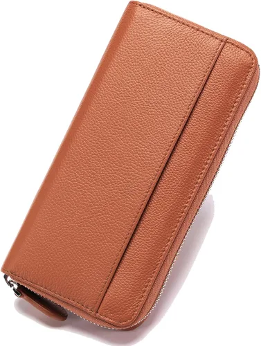 Vista 11 de RFID Blocking Womens Zipper Wallet Leather Large Capacity Billfold Clutch Zip Around Wallets for Women