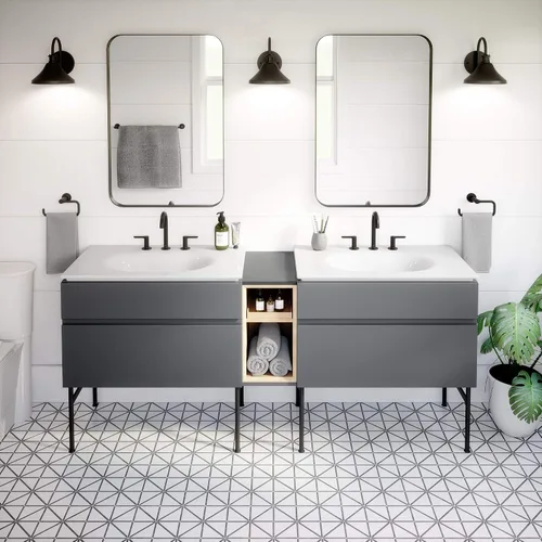 Vista 6 de American Standard 8722000.243 Studio S - Juego de patas para tocador, color negro mate