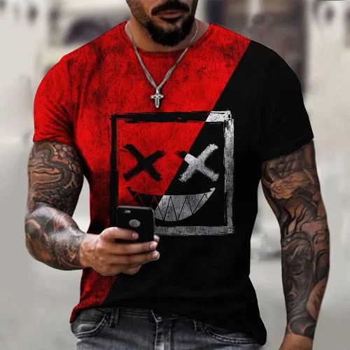Vista 2 de Camiseta de manga corta con estampado de calavera callejera para hombre