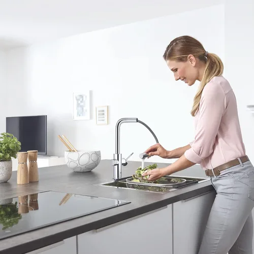 Vista 5 de GROHE Blue Home Starter Kit (Kitchen Mixer with Filter Function, for Bubble Water, WLAN, Extendable L-Outlet), Chrome, 31927001