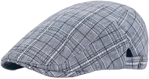 Vista 4 de WITHMOONS Compruebe Newsboy Sombrero de algodón Cabbie Conducción Caza Golf Gorra plana YZ30153