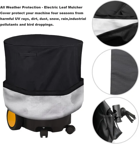 Vista 3 de Cubierta universal para astilladora de madera de 33 x 45 pulgadas, cubierta eléctrica resistente al agua, cubierta para trituradora de hojas Oxford