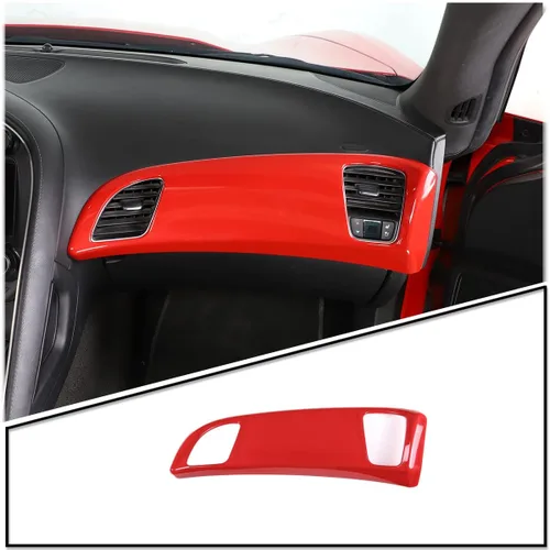 Vista 8 de Marco decorativo del panel de salida de aire del coconductor del coche para Chevrolet Corvette C7 2014-2019 ABS tablero cubierta accesorios