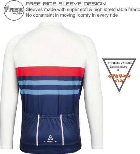 Vista 2 de CEROTIPOLAR Club Fit UPF50+ - Camiseta de ciclismo ligera de manga larga para hombre, camisas de ciclismo que absorben la humedad, secado rápido