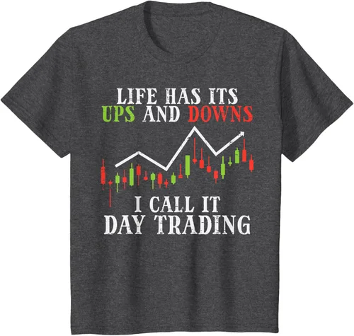 Vista 24 de Life Ups And Downs Day Trading Crypto Stock Market Trader T-Shirt, Negro