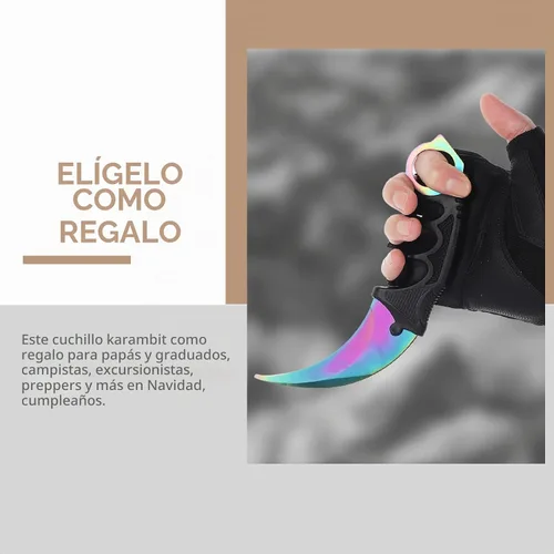 Vista 6 de TOPOINT - Cuchillo de entrenamiento Karambit sin vanguardia Karambit Cuchillo de entrenamiento de práctica sin herramienta de entrenamiento