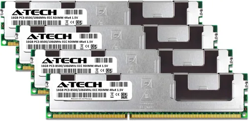 Vista 2 de A-Tech Kit de 64 GB (4 x 16 GB) RAM para Supermicro Super X8DA6, X8DTN+-LR, X8DTU-F, X9DB3-F, X9QR7-TF+, X9QRi-F+, X9SRE, X9SRi-3F DDR3 1066MHz