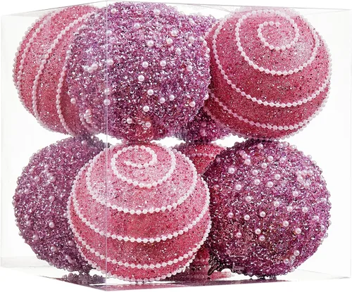 Vista 6 de Adornos de bolas de Navidad dorados, adornos de bolas de Navidad decoraciones irrompibles de plástico colgantes perlas para fiestas de Navidad