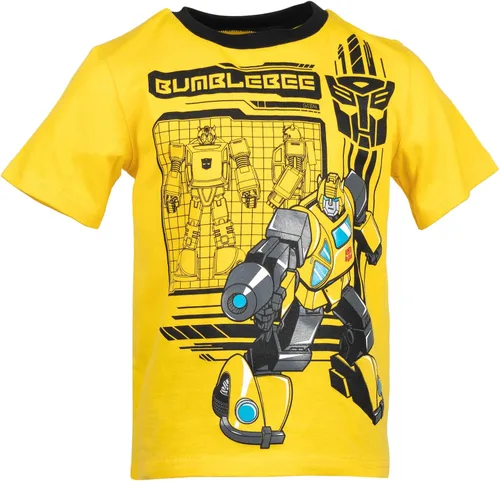 Vista 2 de Transformers Bumblebee - Conjunto de pantalones cortos de malla para niños pequeños a grandes