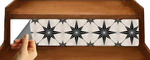 Vista 42 de Stair Riser Strip Vinyl Decal, Amalfi, 5" x 49", Pack of 5