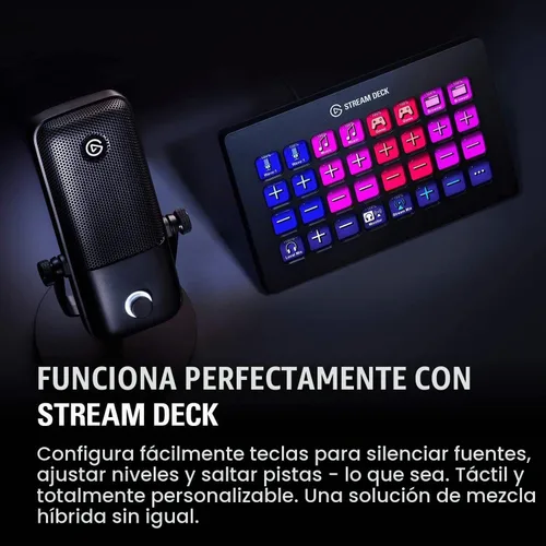 Vista 6 de Elgato Wave:1 - Micrófono de condensador USB cardioide premium para transmisión, juegos, oficina en casa, software mezclador gratuito, complementos