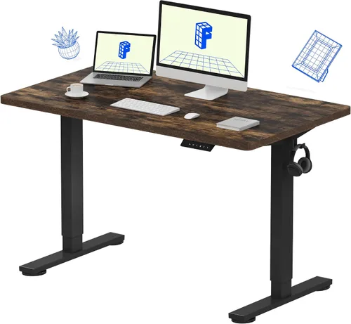 Vista 20 de FLEXISPOT EN1 - Escritorio de pie de una pieza, 40"x24" de escritorio sin costuras, eléctrico, altura ajustable para oficina en casa, salas de Negro