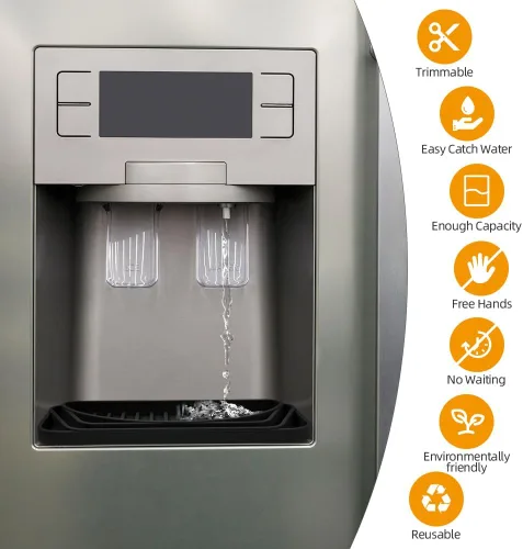 Vista 3 de Aolso Bandeja de goteo para refrigerador, bandeja de goteo de agua Frige para cortar, bandeja de goteo de agua de silicona para dispensador de agua