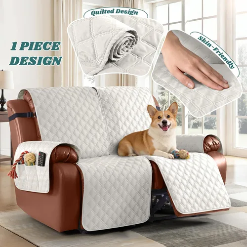 Vista 6 de Ruaozz Funda impermeable para sofá reclinable, lavable, funda antideslizante de 1 pieza, protector de muebles con correas elásticas, bolsillo