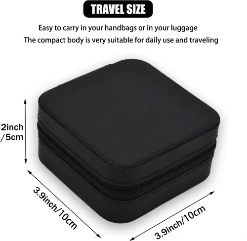 Vista 5 de MODENGKONGJIAN Mini estuche de viaje de joyería caja organizadora de joyas de viaje de piel sintética pequeño soporte portátil de almacenamiento