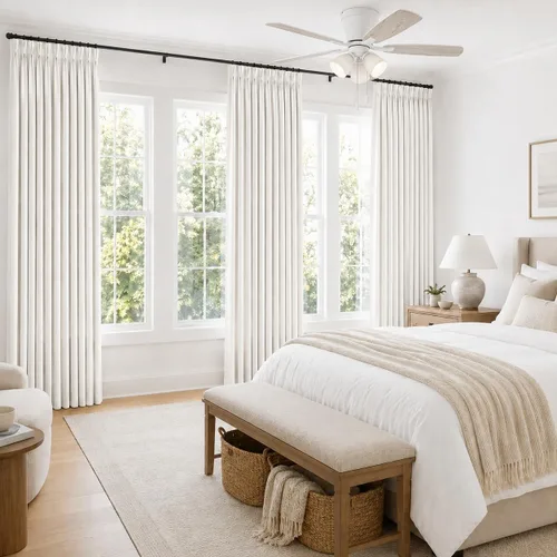 Vista 32 de Topfinel - Cortinas opacas plisadas de 96 pulgadas para dormitorio, 2 paneles Natural