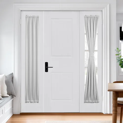 Vista 65 de Deconovo Cortinas opacas para puerta, bolsillo para cortinero y cortinas de bloqueo con aislamiento térmico para dormitorio, 137.16 x 189.2 cm, azul