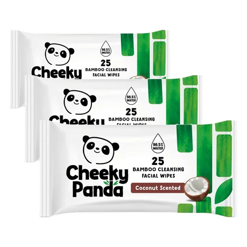 Vista 13 de The Cheeky Panda Paquete a granel de toallitas húmedas de limpieza facial 24 paquetes de 25 toallitas desmaquillantes desechables perfumadas