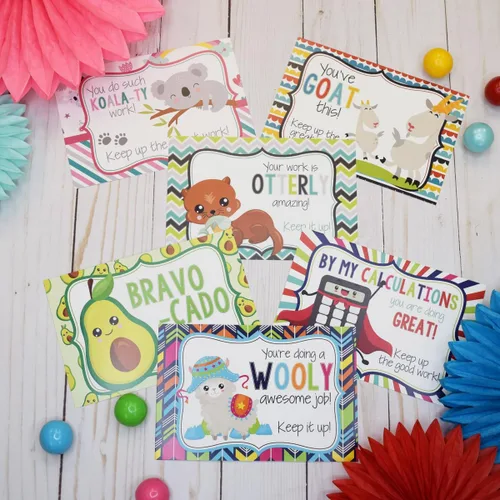 Vista 4 de AmandaCreation - Tarjetas en blanco con temática de animales para estudiantes de profesores, tarjetas de notas de relleno de 4 x 6 pulgadas