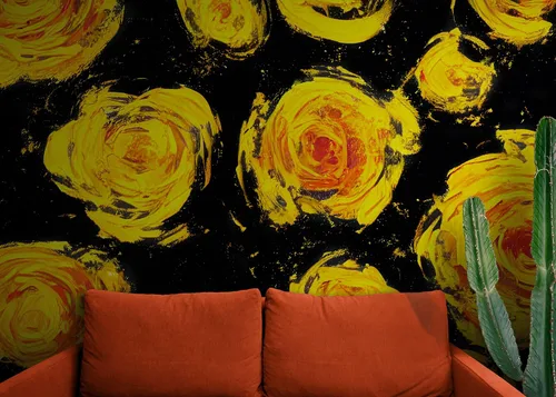 Vista 8 de Papel tapiz de flores para guardería, papel tapiz de flores para habitación de niñas. Papel tapiz de flores para habitación de niñas. Papel tapiz
