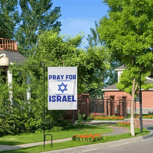 Vista 6 de Bandera con texto en inglés "I Stand With Israel Flag Pray For Israel" Bandera de Estados Unidos con bandera de Israel, bandera de Israel, bandera