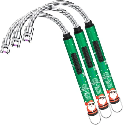 Vista 16 de Encendedor de velas eléctrico SUPRUS USB tipo C recargable, con carcasa de acero y gancho para colgar con cuello flexible de 360° (negro)