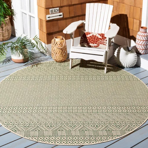 Vista 48 de SAFAVIEH Alfombra lavable para exteriores, colección Courtyard de 2.3 x 6.7 pies, beige y azul aguamarina, no desprende pelusa y es fácil