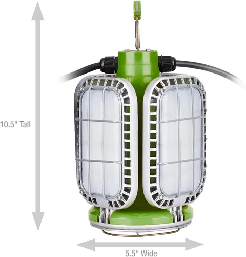 Vista 3 de PowerSmith PTLK516-130 - Luz de trabajo LED temporal de 16,000 lúmenes con 4 paneles pivotantes, gancho de metal de montaje rápido y cable