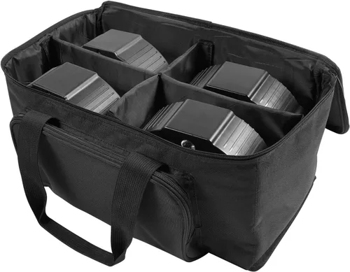 Vista 4 de U`King Paquete de 4 con bolsa, 36 luces LED de escenario, 7 modos de luces RGB par con sonido activado DMX512 Control DJ Uplighting para fiesta