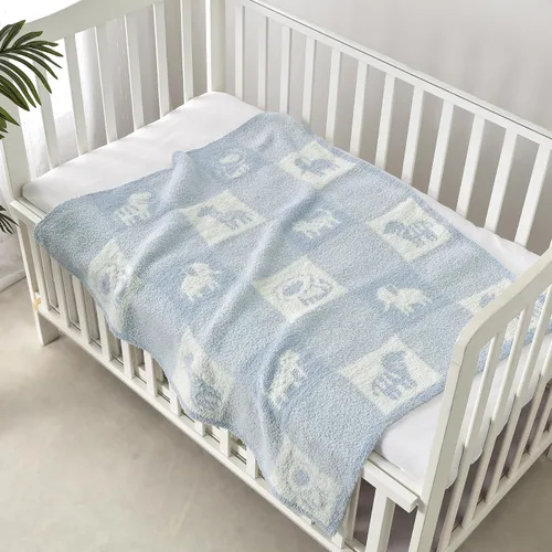 Vista 4 de CREVENT Manta de bebé de 75x100cm de punto suave y cálida de 30"x40" para niñas y niños, esenciales para recién nacidos, regalo para baby shower