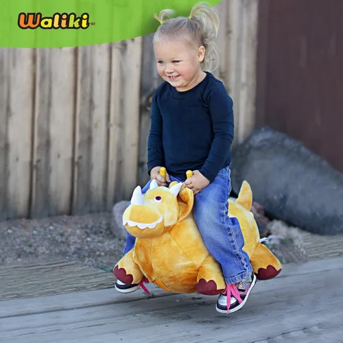 Vista 5 de WALIKI Caballo Saltarín Inflable Caballo Inflable de Salto para Niños Caballo de Salto (Triceratops)