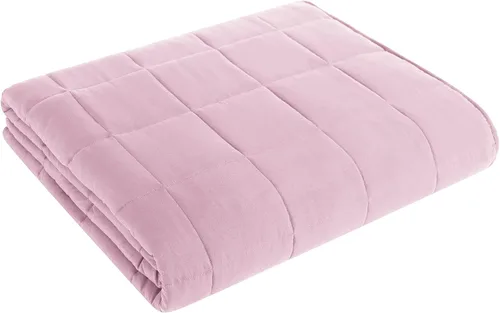 Vista 12 de L'AGRATY Manta con peso de 5 libras, para regazo, manta pequeña y portátil para adultos, refrescante, para viajar, relajarse y dormir, para todas