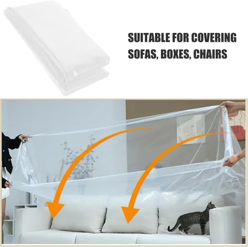 Vista 9 de DOITOOL Funda protectora de sofá de plástico transparente de 141.7 x 53.1 in, impermeable, para muebles, almacenamiento en movimiento, bolsa