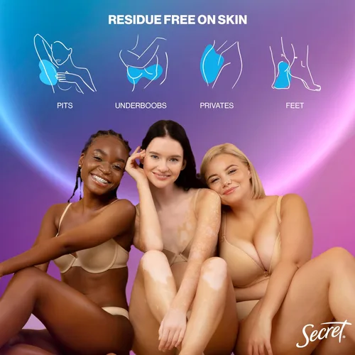 Vista 9 de Desodorante Secret en Barra para Todo el Cuerpo para Mujeres, Aroma a Lila y Ninfa del Agua, Barra de Desodorante sin Aluminio, Protección contra
