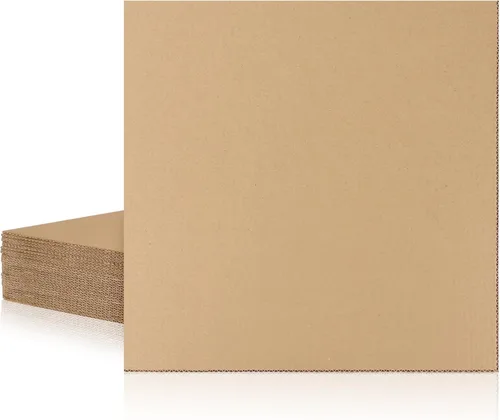 Vista 7 de Bercoor Hojas de cartón corrugado, hojas de cartón planas de 8.5 x 11 pulgadas para manualidades, cuadrados de cartón grueso para embalaje, envío