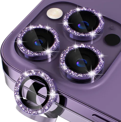 Vista 31 de Misea Compatible con iPhone 16 Pro/iPhone 16 Pro Max, protector de lente de cámara de vidrio templado Ultra-HD, protector de pantalla de anillo Negro