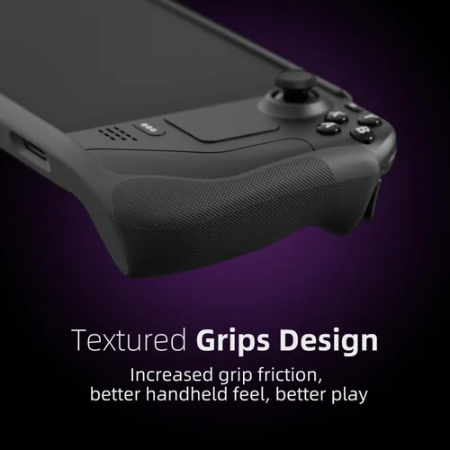 Vista 3 de Skull & Co. GripCase Bundle para Steam Deck funda protectora suave con agarres texturizados, protección completa y soporte, diseño de cubierta
