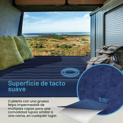 Vista 6 de Active Era Colchón de aire individual de 21 pulgadas con bomba integrada y almohada elevada, resistente a pinchazos, cama inflable impermeable