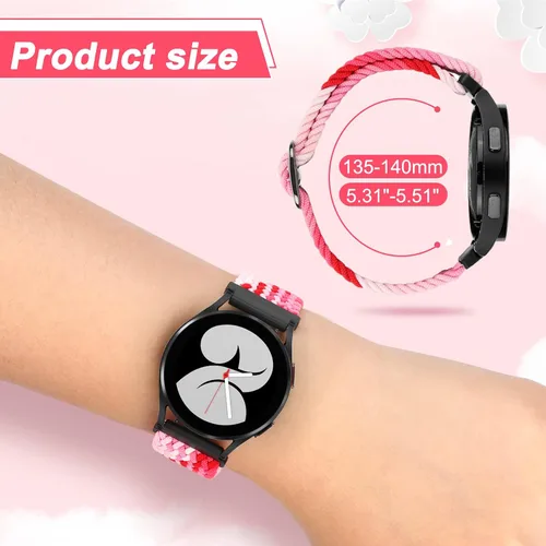 Vista 3 de Paquete de 5 correas deportivas de nailon solo compatibles con Samsung Galaxy Watch 5 Pro de 1.772 pulgadas/Galaxy Watch 5 y 4 de 1.575 pulgadas