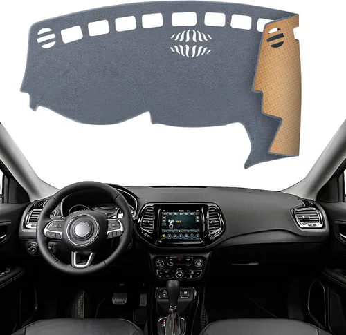 Vista 27 de Cubierta de Salpicadero Alfombrilla de Tablero Compatible con Je-ep Wrangler JK 2017-2011 (para Código de Cuerpo JK), Alfombrilla Antirreflejos