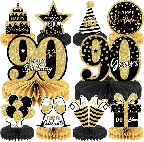 Vista 12 de 10 piezas de decoración de cumpleaños número 30 para niñas y niños, centros de mesa de cumpleaños 30 para mesas, centros de mesa de feliz cumpleaños