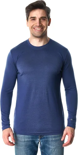 Vista 18 de Camisas 100% de lana merino para hombre, ropa interior térmica, capa base 190 negro