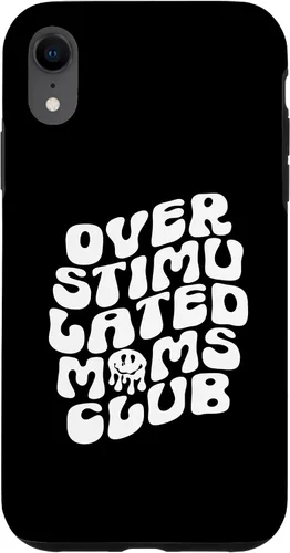 Vista 8 de Funda para iPhone 15 Groovy Sobreestimulated Moms Club Divertida y Moderna