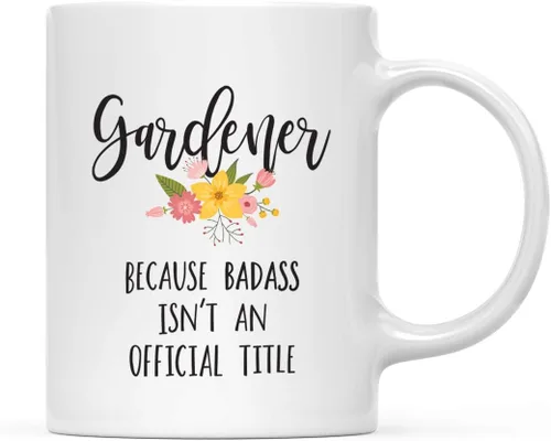 Vista 29 de Andaz Press Taza de café de 11 onzas, regalo de broma, tía porque Badass no es un título oficial, gráfico floral, 1 paquete