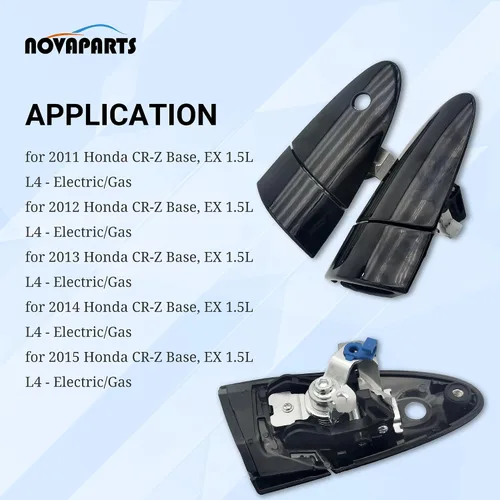 Vista 2 de NOVAPARTS Manija exterior de puerta izquierda y derecha con orificio para llave para Honda CR-Z 72181SZT003 72141SZTG01 2011 2012 2013 20141SZTG01