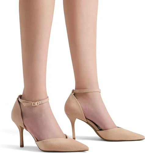 Vista 6 de DREAM PAIRS Zapatos de tacón alto para mujer, con tiras cerradas, correa en el tobillo, puntera puntiaguda, tacón D'Orsay para boda, fiesta, zapatos