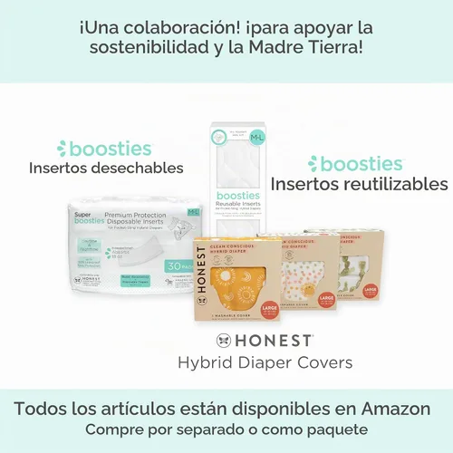 Vista 6 de Super Boosties - Pañales de tela reutilizables, juego de 10, se adapta a pañales híbridos honestos, se adapta a un bebé increíble, compatible